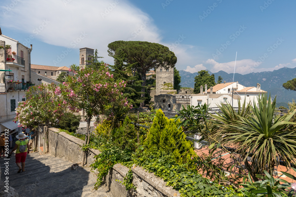  Ravellio a town and comune situated above the Amalfi Coast. Italy.  Its scenic location makes it a popular tourist destination