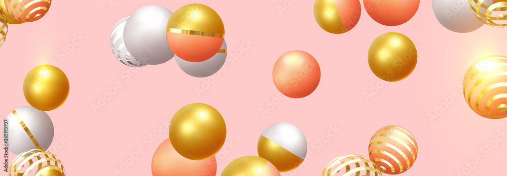 Background with balls and spheres