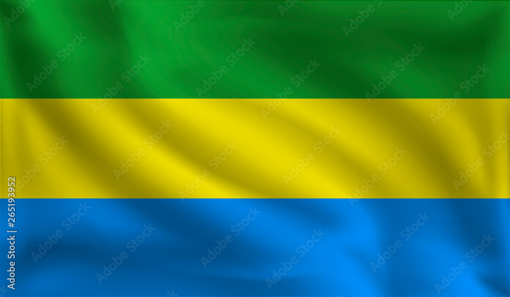 Waving Gabon's flag, the flag of Gabon, vector illustration Waving Gabon's flag, the flag of Gabon, vector illustration