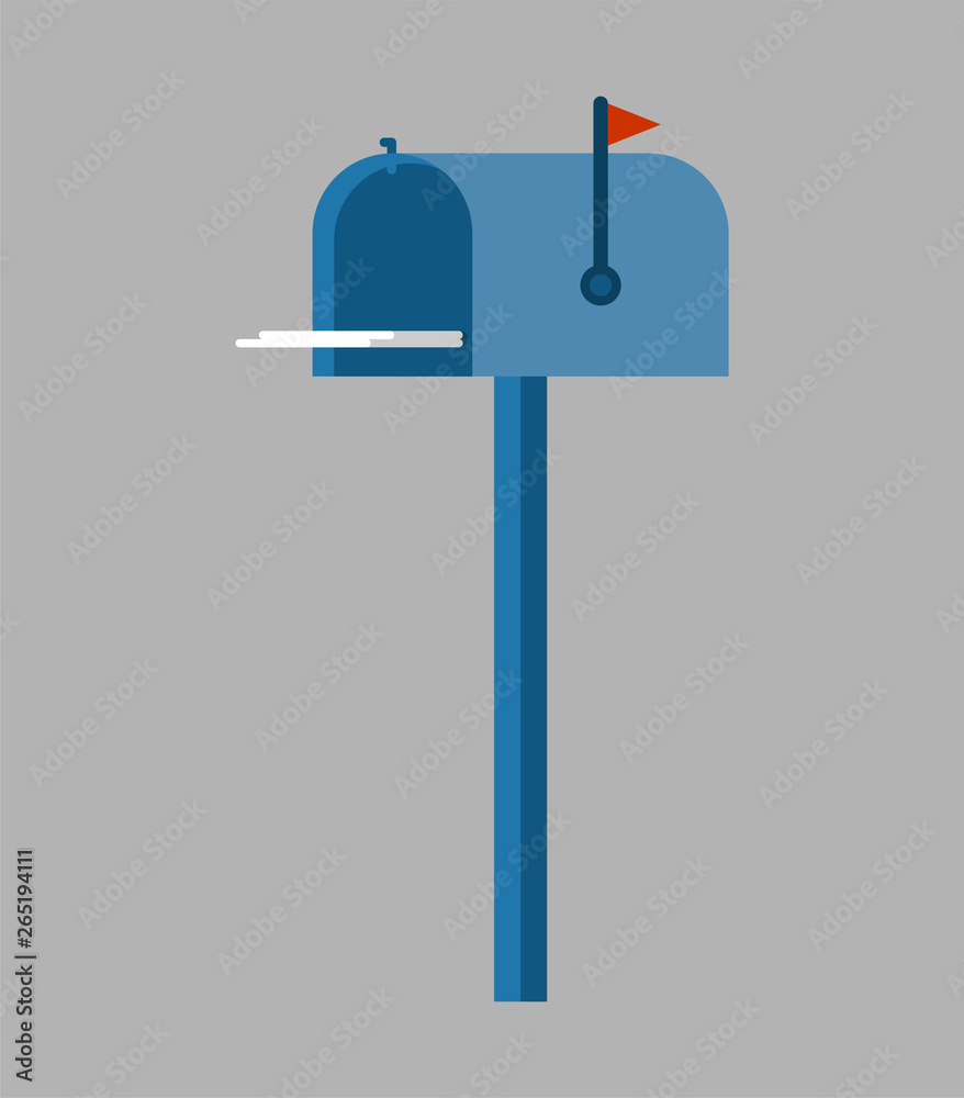 Mailbox isolated. Box for letters for street. Vector illustration Mailbox isolated. Box for letters for street. Vector illustration