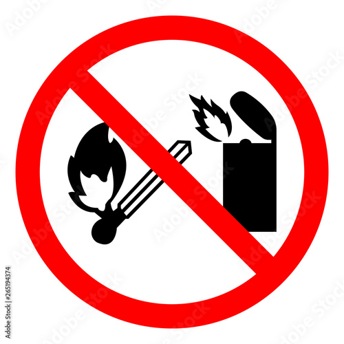 No Lighter Symbol Sign, Vector Illustration, Isolated On White Background,Icon .EPS10