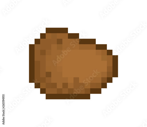 Potato pixel art. Vegetable pixelated. Old game graphics. 8 bit Vector illustration