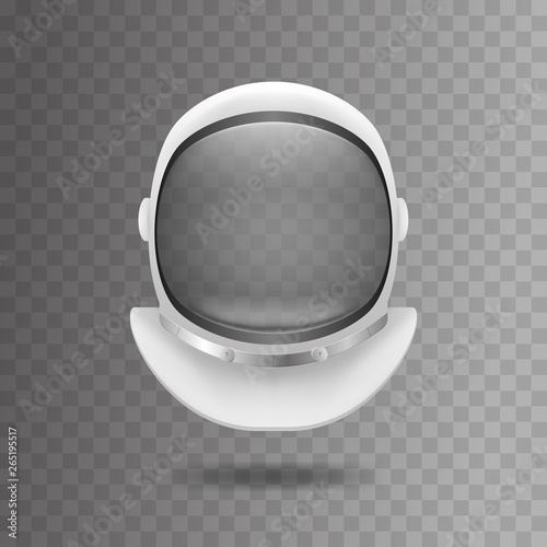 Realistic 3d Detailed White Cosmonaut Helmet. Vector