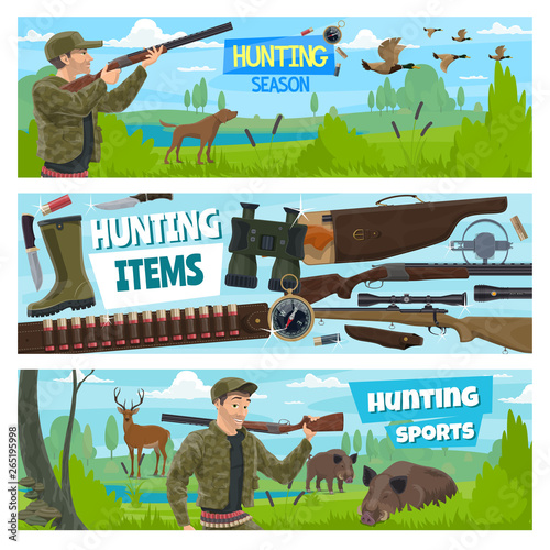 Hunt open season animals, hunter adventure