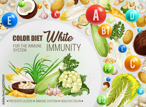 White color food diet, immune system health