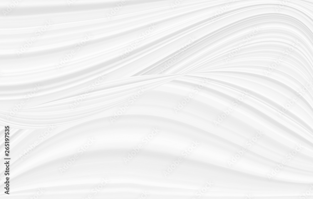 White trendy background with a smooth bend of lines and cosmic waves, illustration for a modern beautiful design. Texture of festive gray sparkles, a pattern for wallpaper on the screen saver.