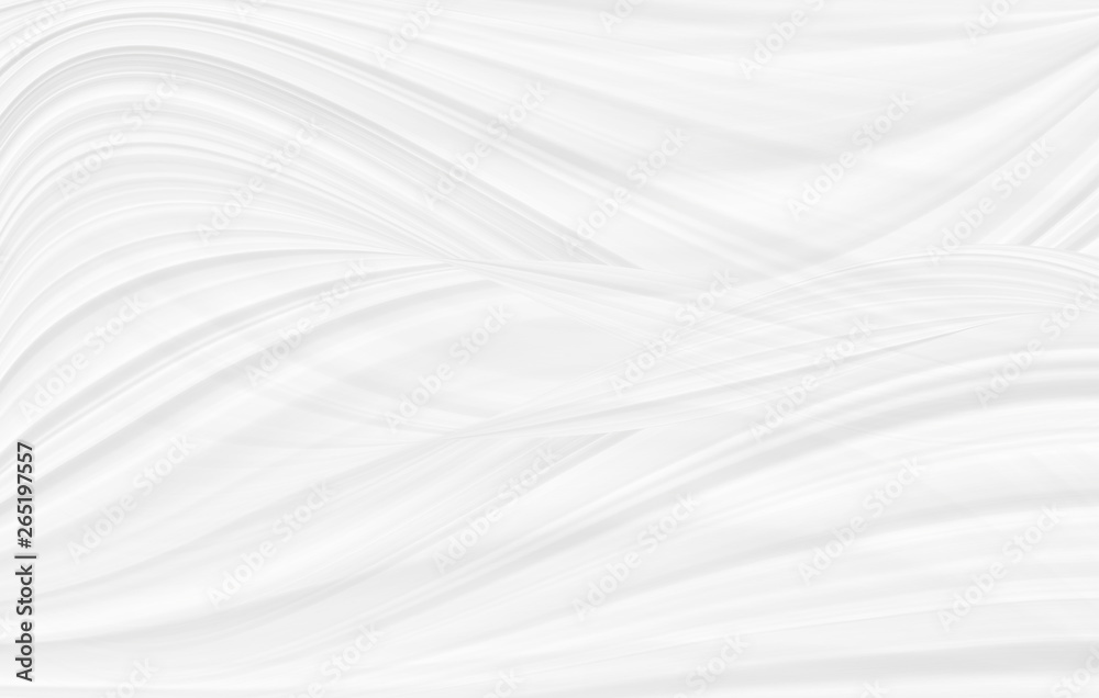 White trendy background with a smooth bend of lines and cosmic waves, illustration for a modern beautiful design. Texture of festive gray sparkles, a pattern for wallpaper on the screen saver.