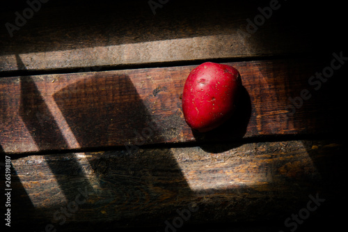 one small red new potato