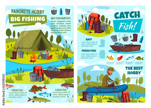 Fishing hobby adventure, fisher lures equipment