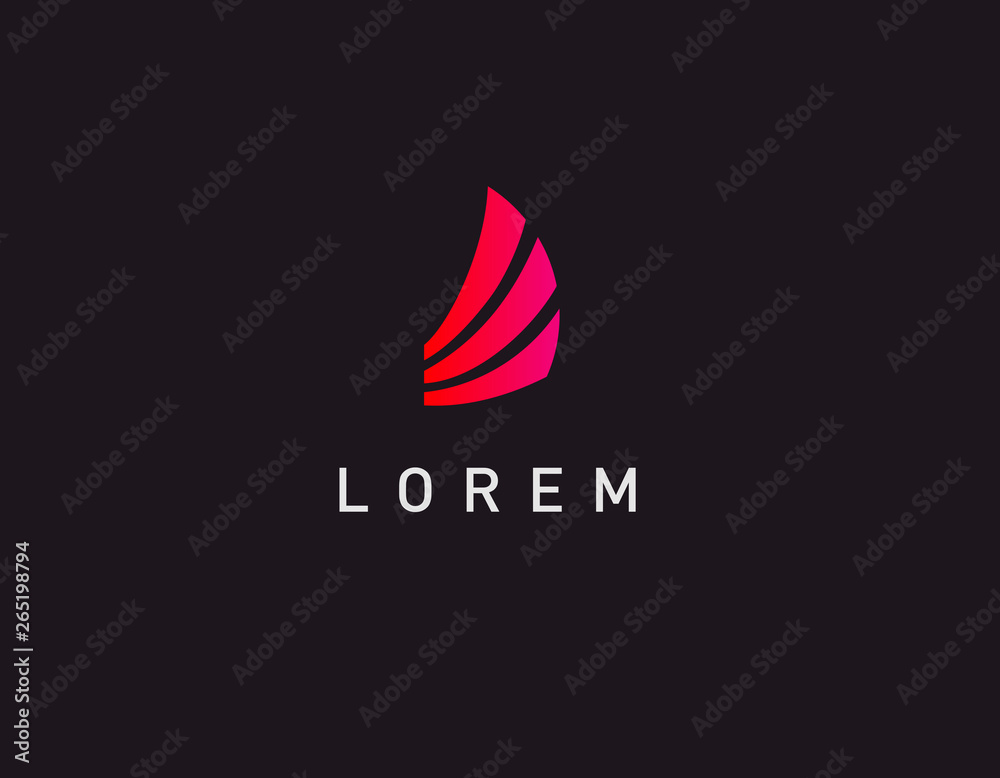 Creative abstract red logo three stripes for a sports company Creative abstract red logo three stripes for a sports company