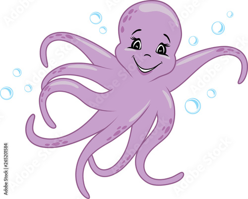 Funny smiling octopus