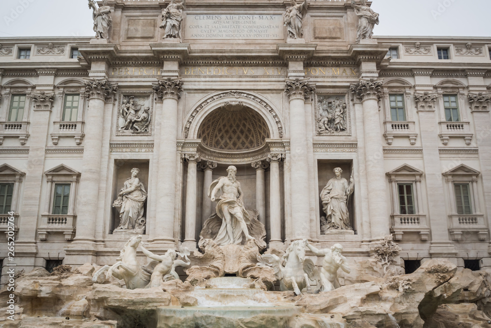 The splendid Trevi fountain in Rome