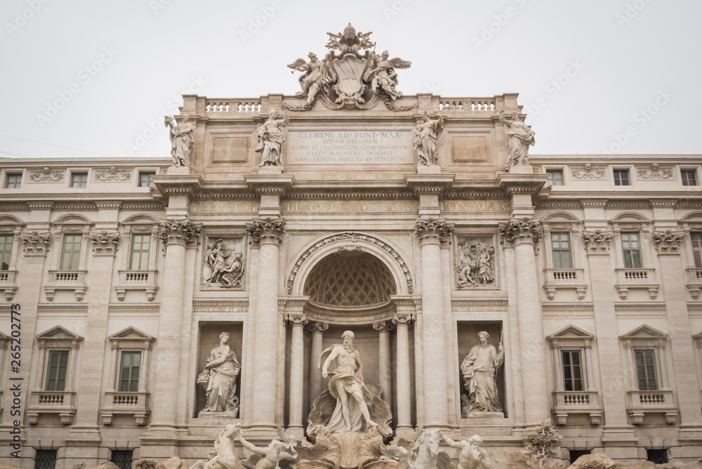 The huge Trevi fountain in Rome