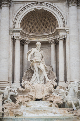 Neptune in the beautiful Trevi Fountain in Rome