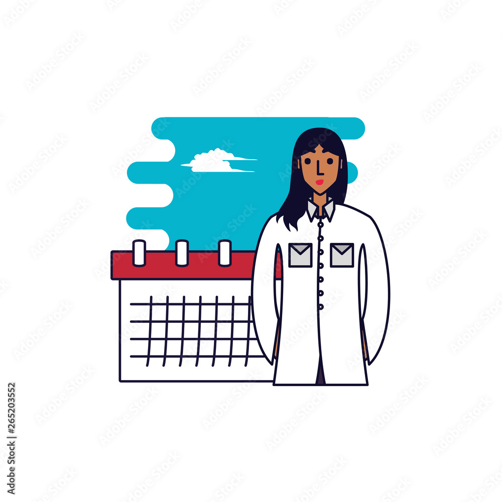 doctor female professional with calendar reminder doctor female professional with calendar reminder