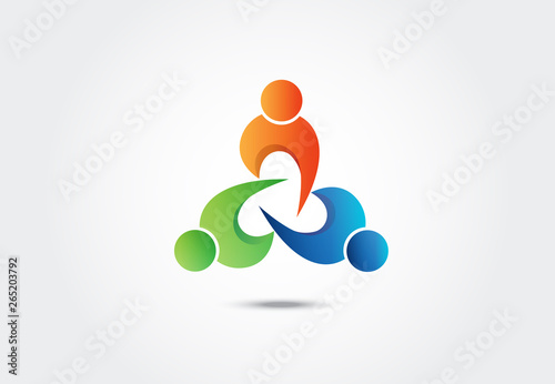 Logo teamwork unity people vector image