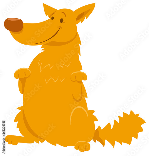funny yellow shaggy dog cartoon character