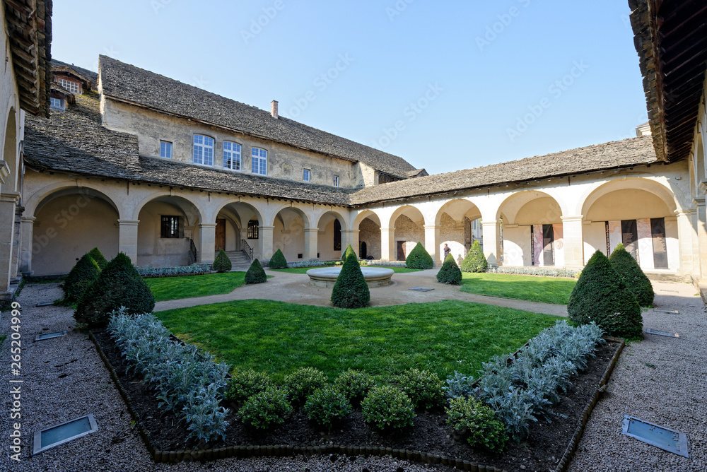Fototapeta premium Cloître du couvent des Augustins, Crémieu, Isère, Auvergne-Rhône-Alpes, France