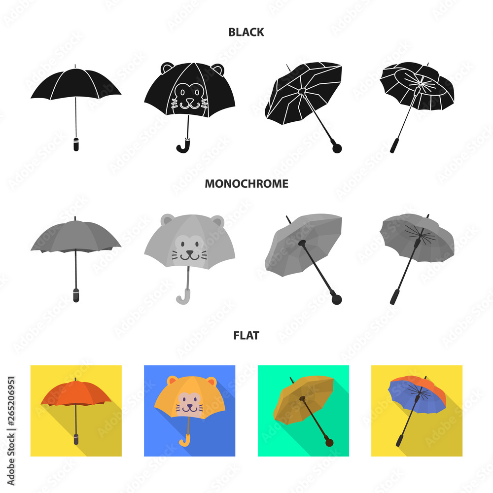 Obraz premium Vector design of protection and closed icon. Collection of protection and rainy stock vector illustration.