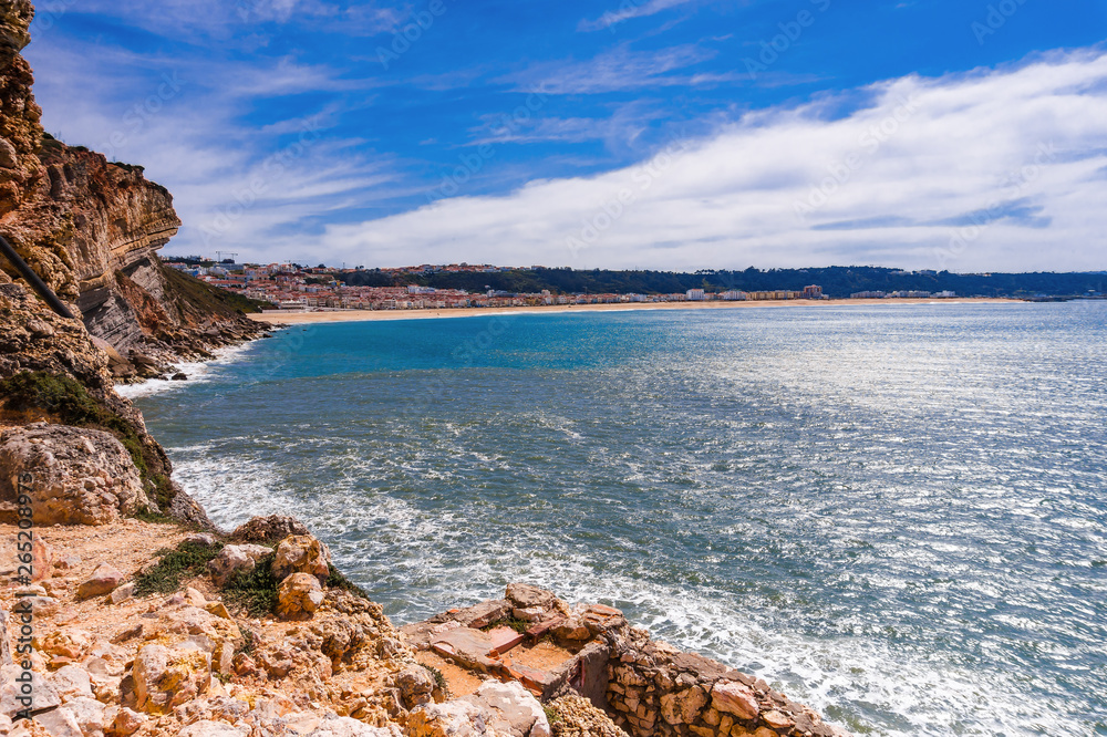 Panoramic landscape coastline of Atlantic ocean in Portugal