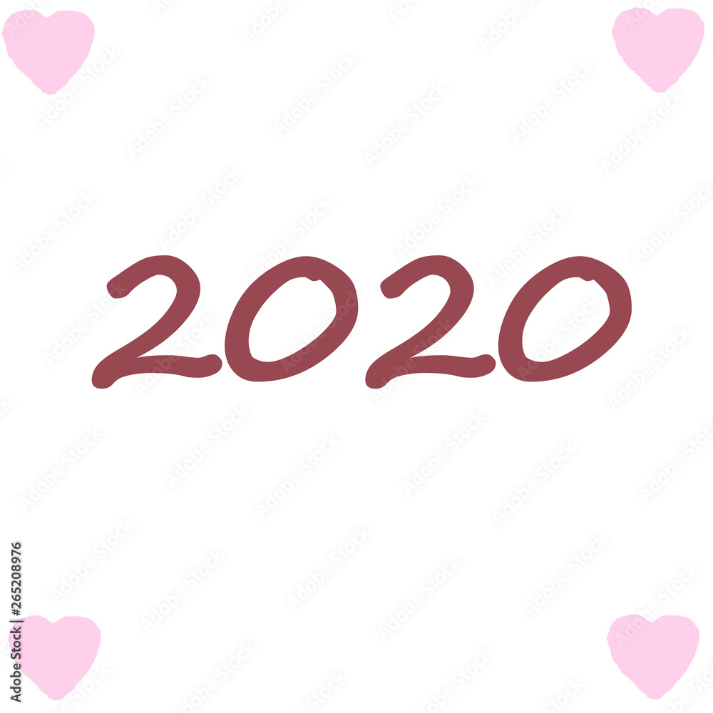Happy new year 2020. White clean background. Bright illustration. Happy new year 2020. White clean background. Bright illustration.