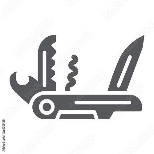 Multi tool glyph icon, camping and multifunction, pocket knife sign, vector graphics, a solid pattern on a white background.