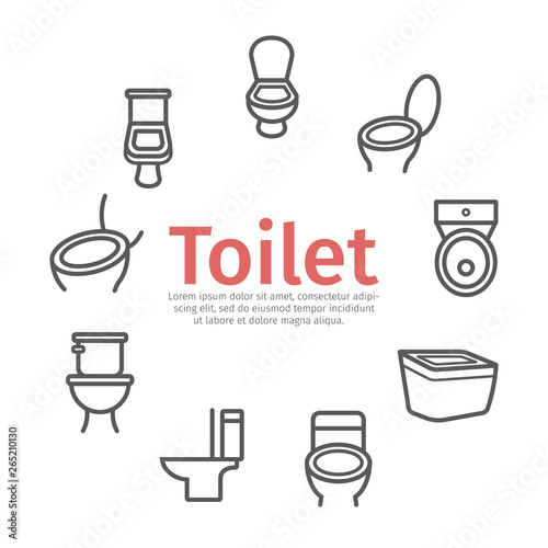 Toilet line icon. Vector signs for web graphics.