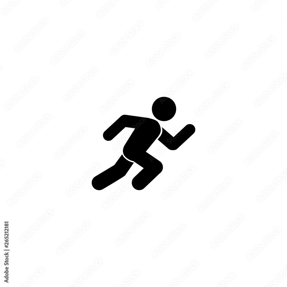 Running man, athletics, marathon, summer sport, run icon isolated on white background. Vector