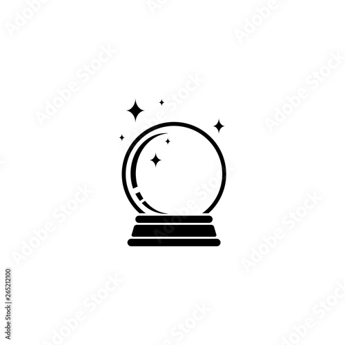 Crystal Ball Magic Icon Vector Logo Template