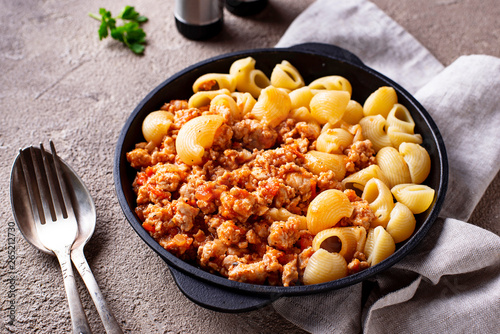 Pasta Bolognese with meat sauce