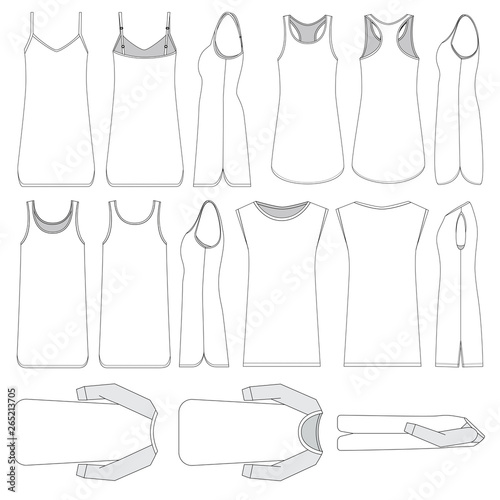 Vector templates set of Women's Sleepwear