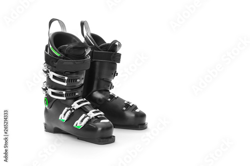 Modern professional ski boots on white background, including clipping path photo