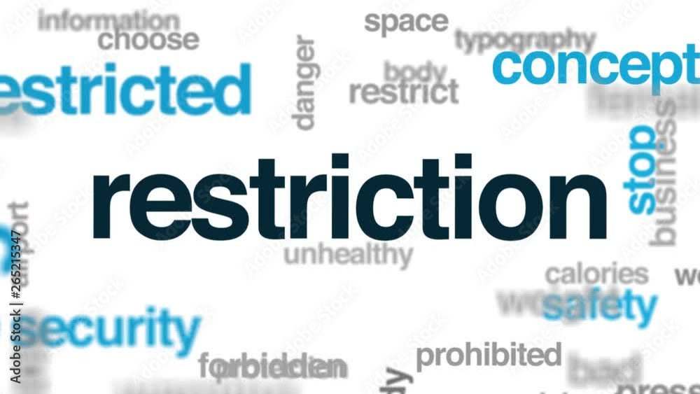 Restriction animated word cloud. Kinetic typography. Restriction animated word cloud. Kinetic typography.