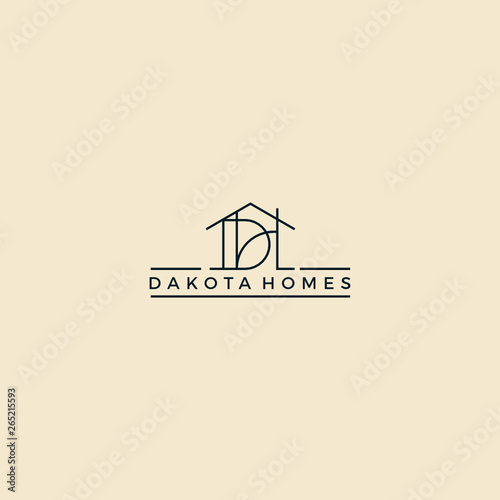 Dakota homes Initial letter D H typography logo design custom logo design vector inspiration photo