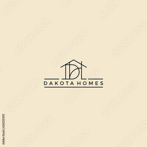 Dakota homes Initial letter D H typography logo design custom logo design vector inspiration