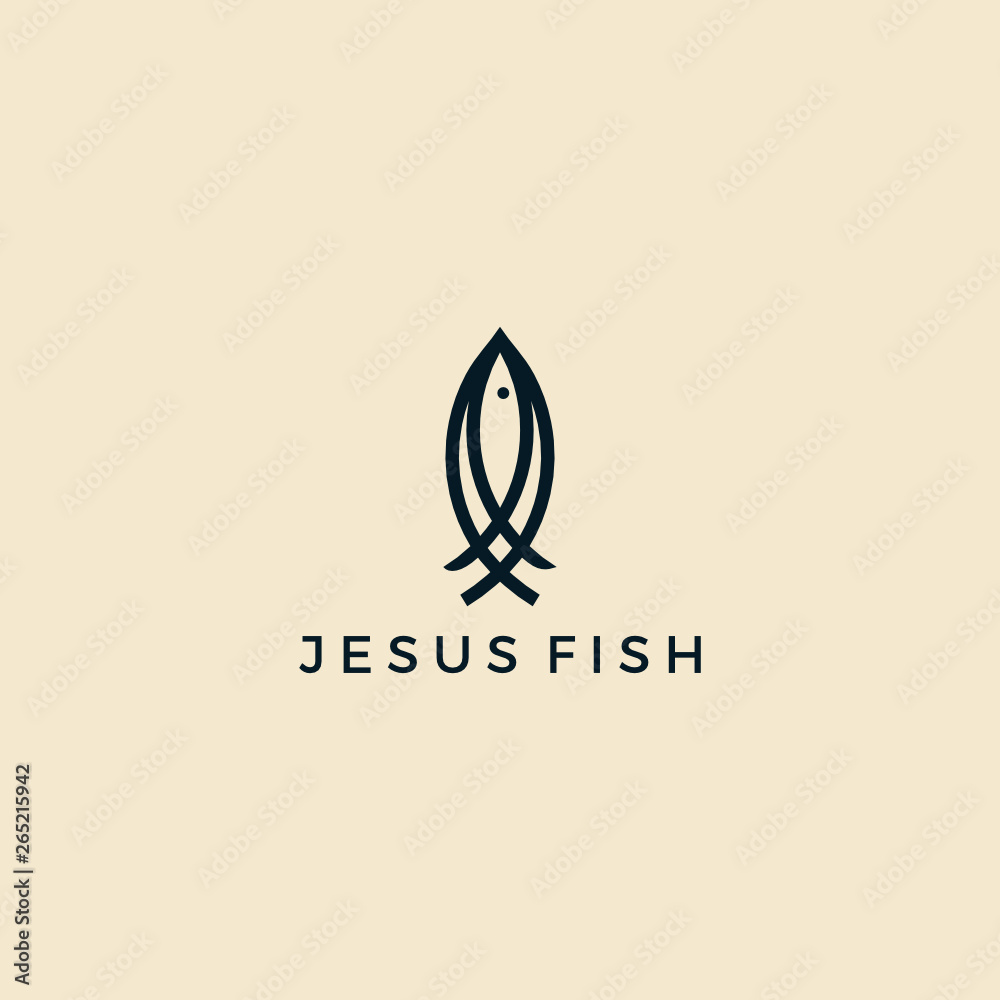 Abstract simple Jesus Fish design vector inspiration custom logo design vector Abstract simple Jesus Fish design vector inspiration custom logo design vector
