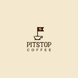 Coffee Flag Pitstop Logo Design Inspiration custom logo design vector