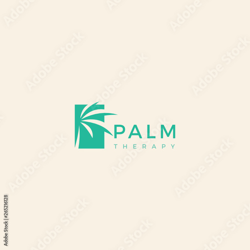 Palm leaf template custom logo design vector inspiration