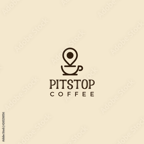 Coffee Flag Pitstop Logo Design Inspiration custom logo design vector