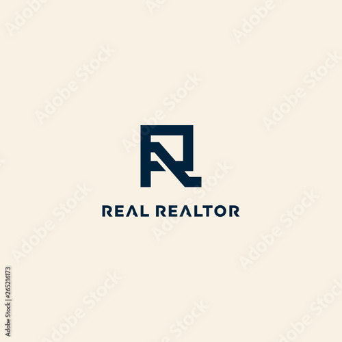 Initial R realtor logo design inspiration custom logo design vector