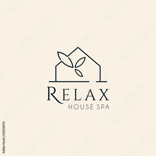 Relax House modern Spa with flowers custom logo design inspiration
