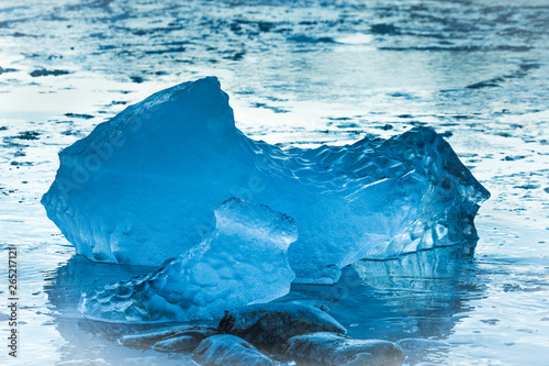 Melting glacial ice on shore