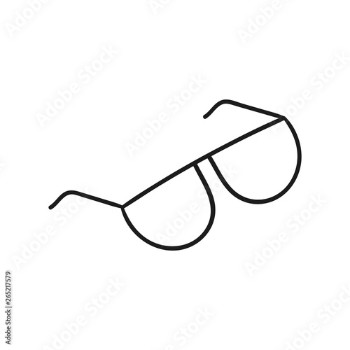 Drawn outlined icon of a bright sunglasses