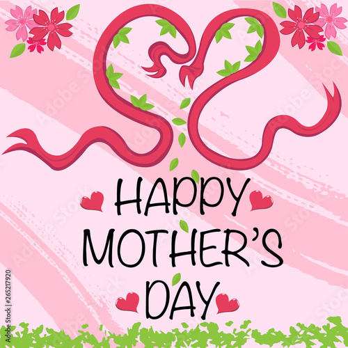 Dia de la Madre Corazón con Cintas