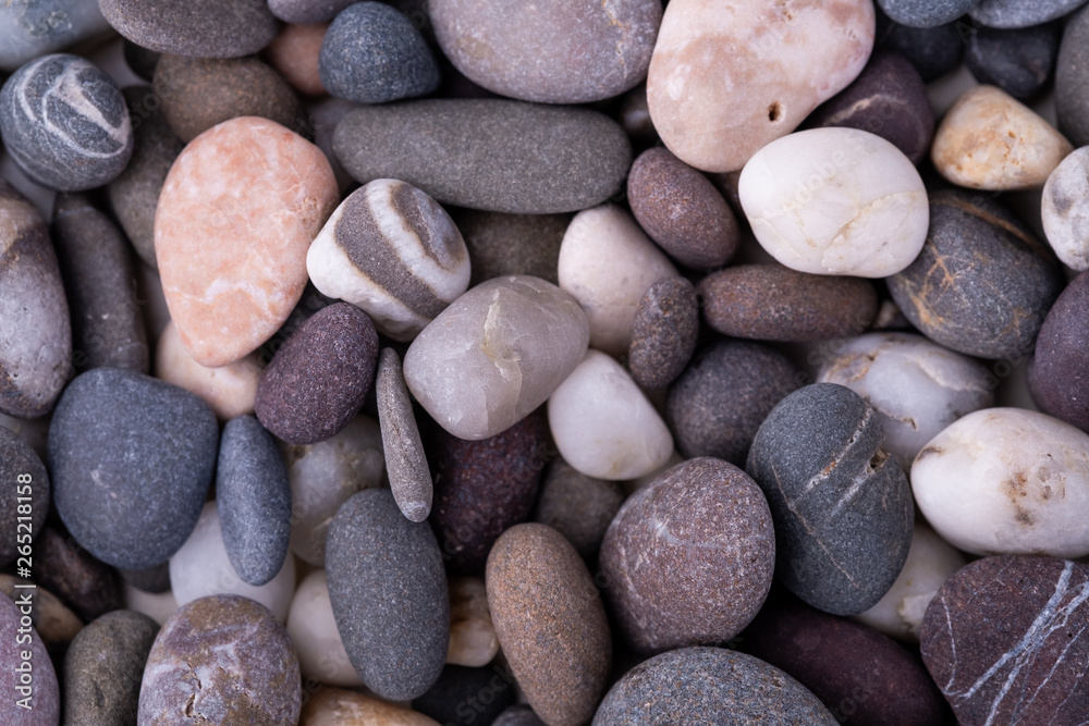 Varied pebbles top view texture Varied pebbles top view texture