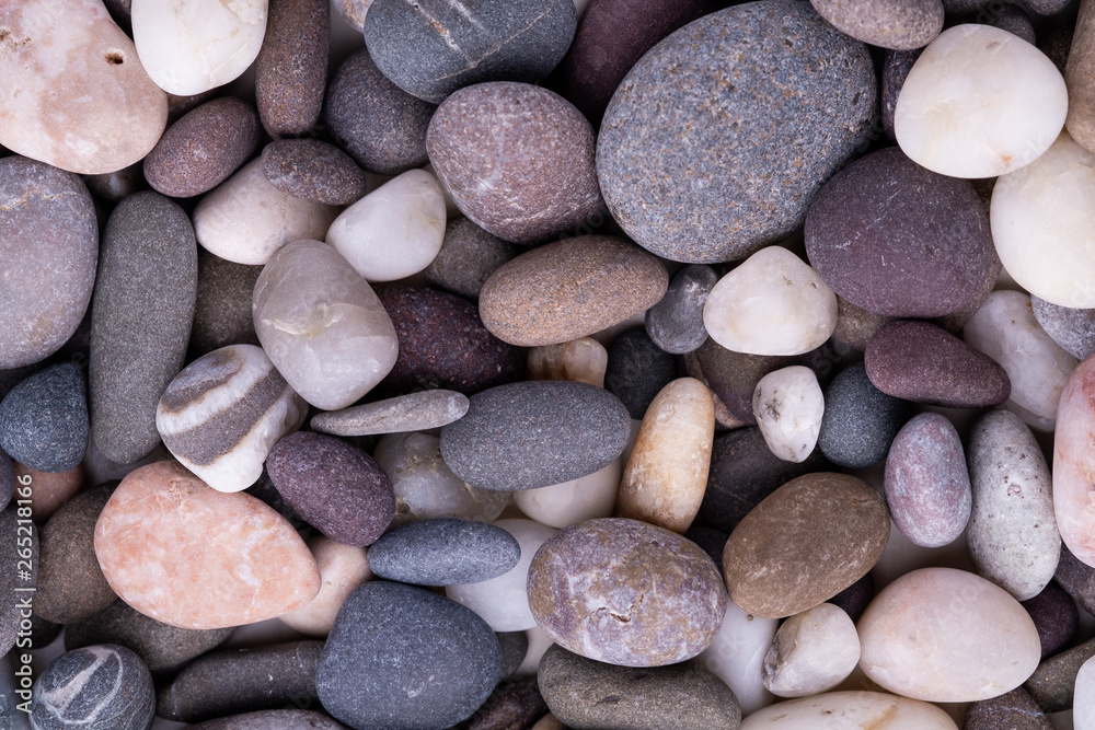 Varied pebbles top view texture Varied pebbles top view texture