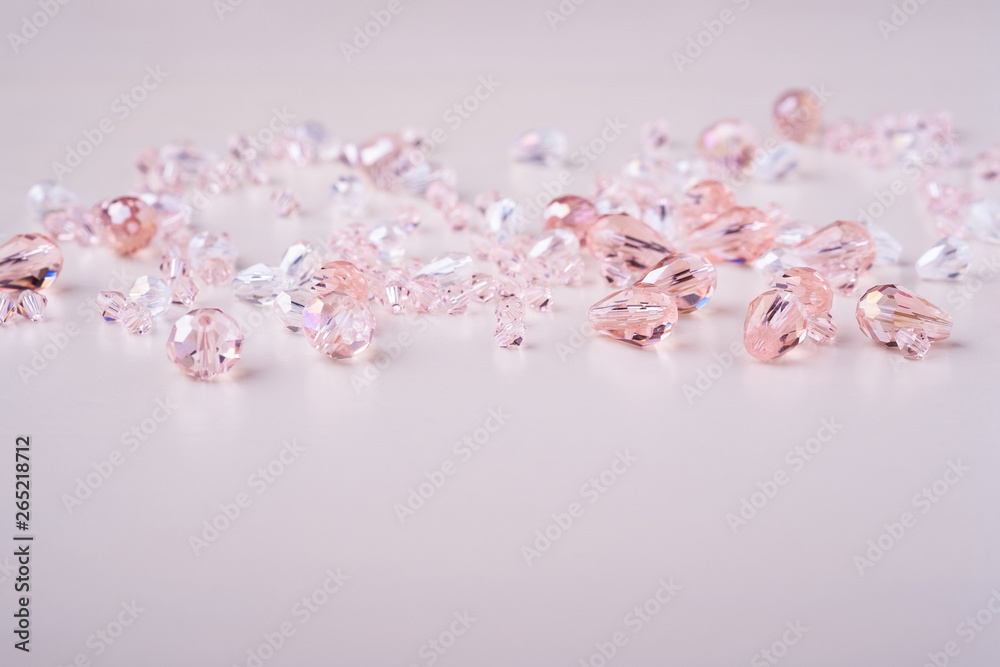 Jewelry gems beads pink and white colors