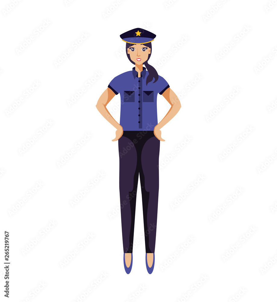 police officer female avatar character