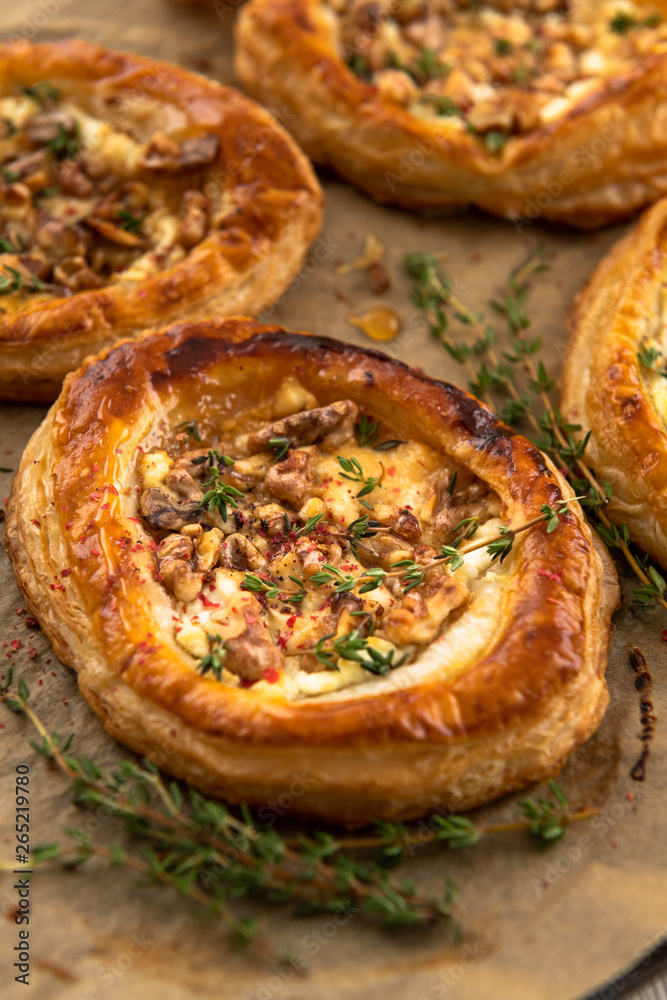 Puff Pastry Tart with Walnuts, Cheese, and Honey Puff Pastry Tart with Walnuts, Cheese, and Honey