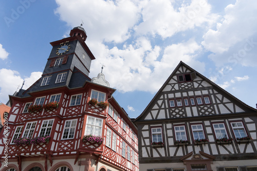 Historische Fachwerkhäuser am Marktplatz in Heppenheim / Bergstrasse